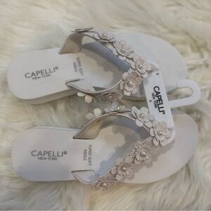 Capelli of New York Cream Floral Sandals
